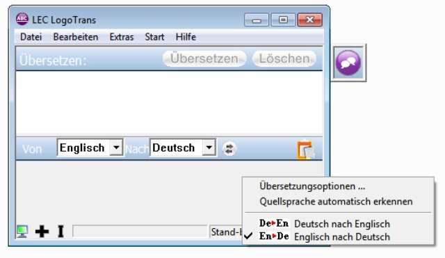Der komfortable Deutsch-Englisch-Übersetzer für den Desktop