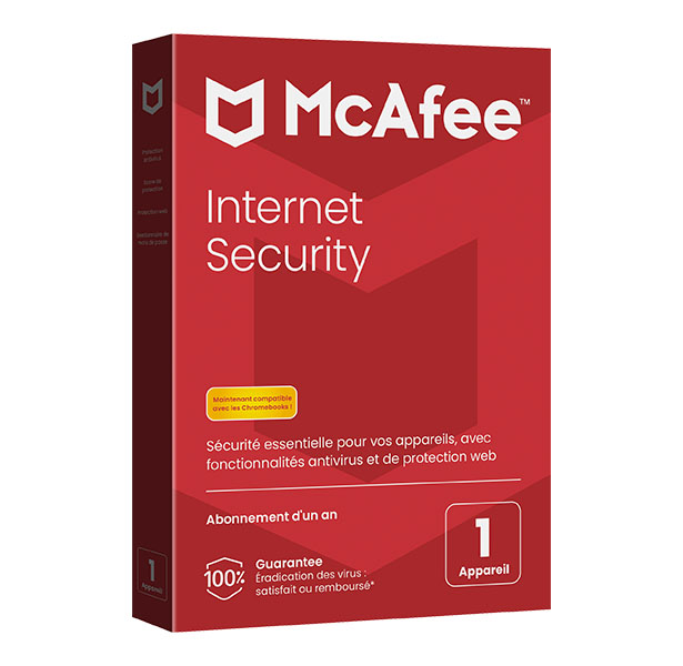 McAfee® Internet Security, Antivirus et sécurité Internet - 1 appareil - Abonnement 1 an